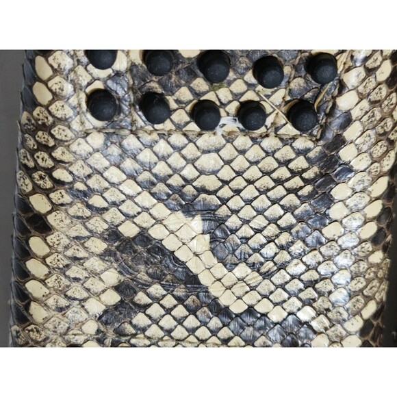 Tod's Womens Snakeskin Loafers Size 8.5 Brown Beige Bow Accent Driving Shoes - Picture 9 of 13